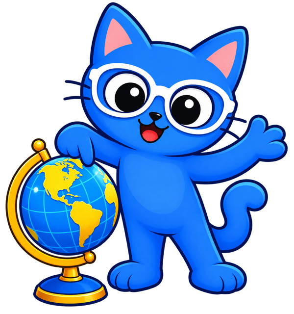 Scholar Cat with Globe
